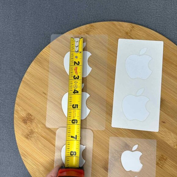 Genuine White Apple Logo Stickers Set of 4 Sheets of 2 Each Different Sizes - Picture 2 of 5